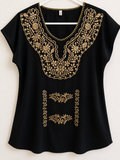 Blusa Flores Doradas